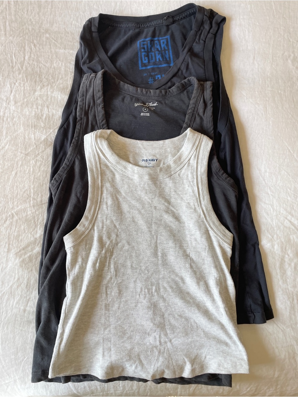 Skargorn vintage women’s Charcoal Tank, black and grey tank.